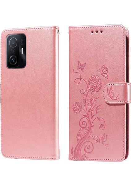 Xiaomi 11T/11T Pro Çiçek Flip Deri Kart Yuvaları Için Flip Case (Yurt Dışından)
