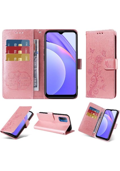 Xiaomi Redmi Not 9 Için Flip Case 4g Deri Kart Yuvaları Flip Çiçek (Yurt Dışından)