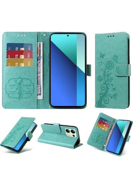 Xiaomi Redmi Not 13 Için Flip Case 4g Cardyuvaları Flip Deri Çiçek (Yurt Dışından)