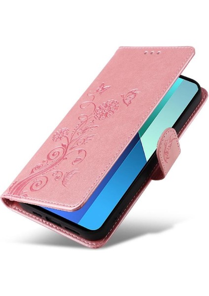 Xiaomi Redmi Not 13 Için Flip Case 4g Cardyuvaları Flip Deri Çiçek (Yurt Dışından)