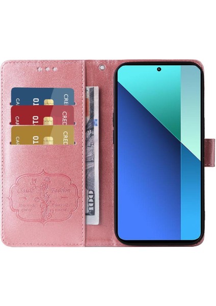 Xiaomi Redmi Not 13 Için Flip Case 4g Cardyuvaları Flip Deri Çiçek (Yurt Dışından)