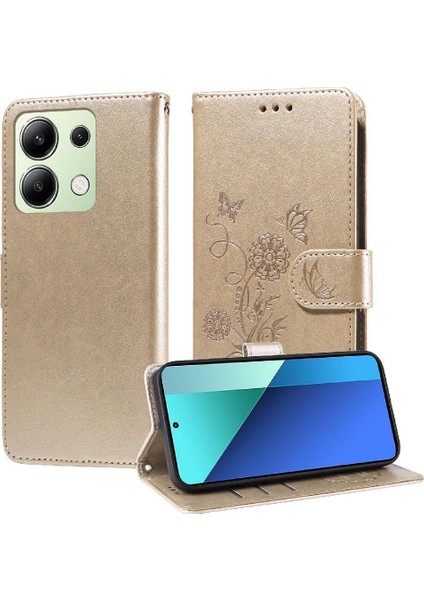 Xiaomi Redmi Not 13 Için Flip Case 4g Cardyuvaları Flip Deri Çiçek (Yurt Dışından)