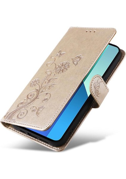 Xiaomi Redmi Not 13 Için Flip Case 4g Cardyuvaları Flip Deri Çiçek (Yurt Dışından)