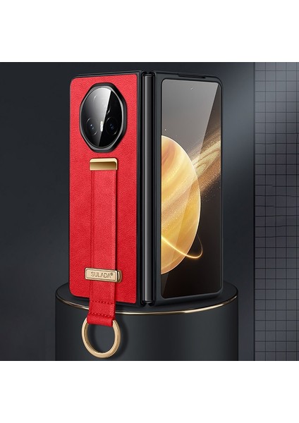 Honor Magic V3 Kırmızı Için Sulada Pc+Pu Texture Kılıf (Yurt Dışından)