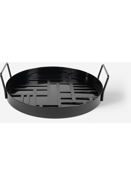 Siyah Metal Sunum Tepsisi - Modern Servis Tepsisi - Daphne