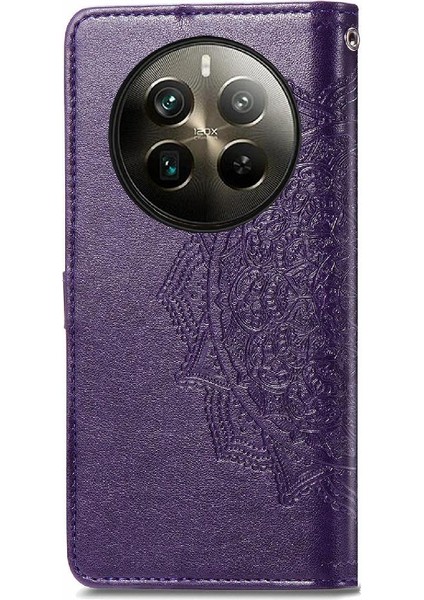Realme 12 Pro Için Flip Case Artı Basit Iş Deri Kılıf Darbeye (Yurt Dışından)