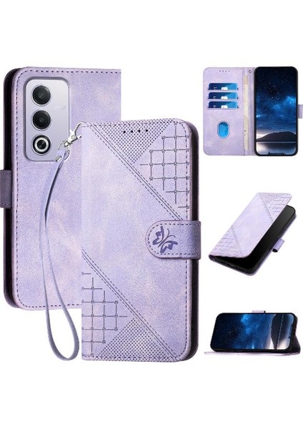 Oppo A3 Pro 5g Için Flip Case Kabartmalı Kelebek Yüksek Kaliteli Deri Telefon Kılıfı (Yurt Dışından)