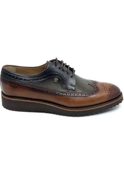 FSC1106 Taba / Kahve Erkek Baskılı Bağlı Ayakkabı