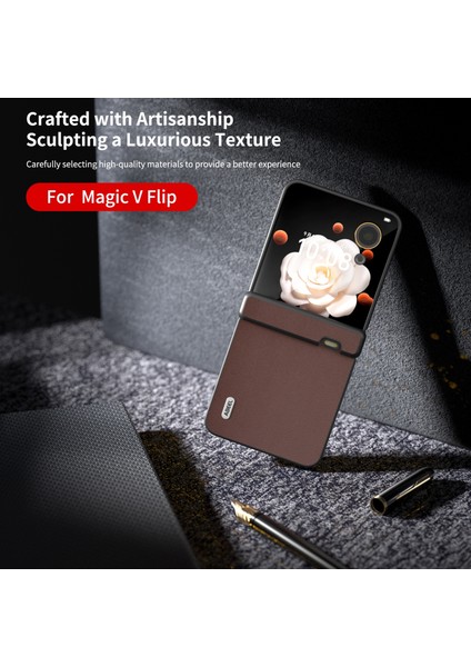 Abe 3'ü 1 Arada Xiaoya'nın Honor Magic V Flip Coffee Telefon Kılıfı (Yurt Dışından) modelleri