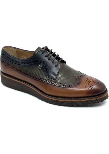 FSC1106 Taba / Kahve Erkek Baskılı Bağlı Ayakkabı