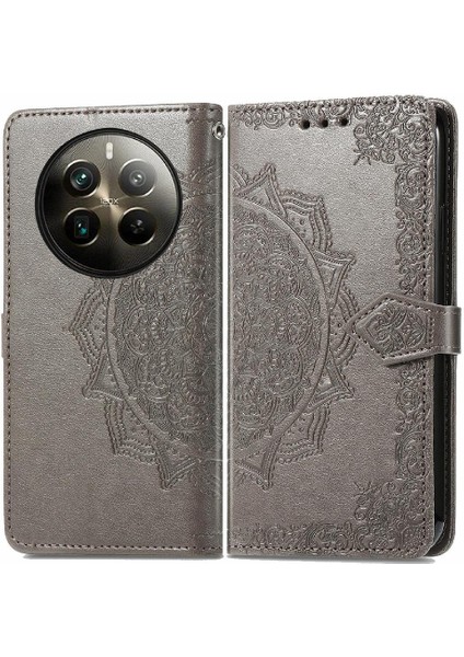 Realme 12 Pro Için Flip Case Artı Basit Iş Deri Kılıf Darbeye (Yurt Dışından)