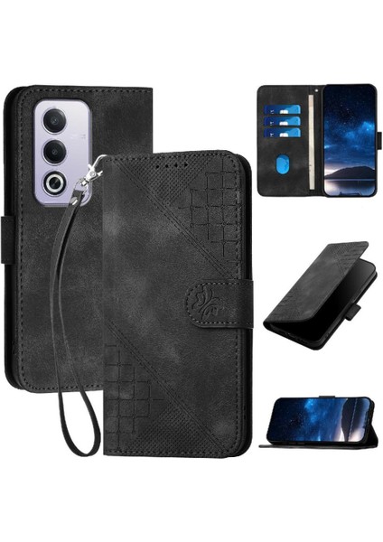 Oppo A3 Pro 5g Için Flip Case Kabartmalı Kelebek Yüksek Kaliteli Deri Telefon Kılıfı (Yurt Dışından)