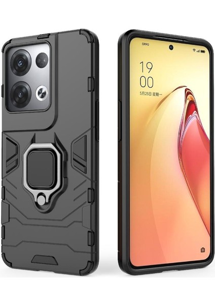 Oppo Reno8 Pro Artı Askeri Sınıf Metal Için Halka Araba Dağı Kickstand Vaka (Yurt Dışından)