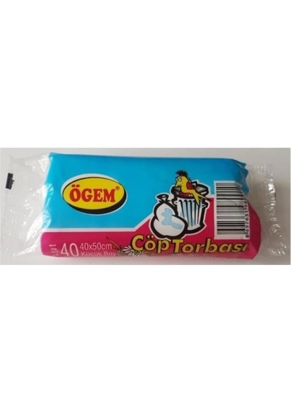 Küçük Boy Çöp Torbası 40 x 50 cm 40 Lı Rulo x 1 Paket = 40 Adet (Şeffaf)