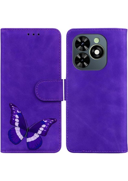 Tecno Spark 20C Kart Yuvaları Için Flip Case Flip Folio Kapak Kelebek Cüzdan (Yurt Dışından)