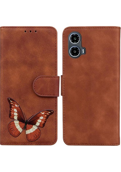 Motorola Moto G24 Flip Folio Kapak Için Flip Case Kart Yuvaları Renk Baskılı (Yurt Dışından)