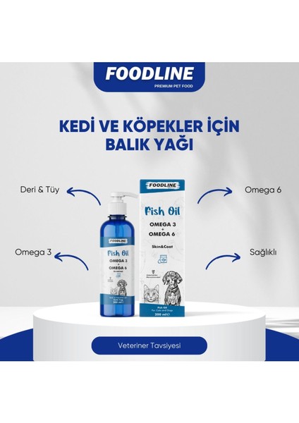 Fish Oil 200 ml | Omega 3&6 İçerikli Balık Yağı | Kedi ve Köpekler İçin Tüy ve Genel Sağlık Destekleyici