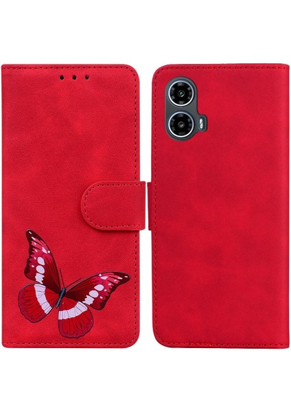 Motorola Moto G24 Flip Folio Kapak Için Flip Case Kart Yuvaları Renk Baskılı (Yurt Dışından)
