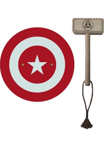 Kaptan Türkiye Ahşap Kalkanı + Ahşap Tor (Thor) Çekici + Lastik Atan Tabanca