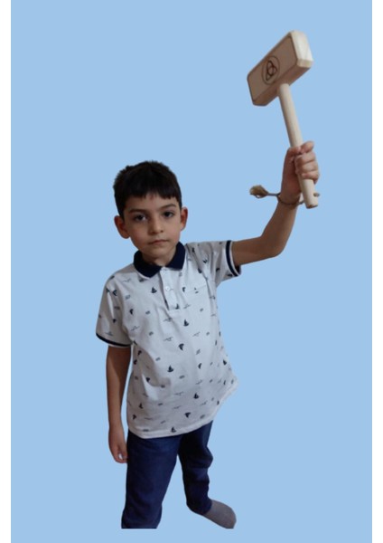 Kaptan Türkiye Ahşap Kalkanı + Ahşap Tor (Thor) Çekici + Lastik Atan Tabanca