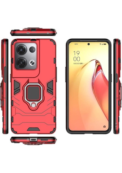 Oppo Reno8 Pro Artı Askeri Sınıf Metal Için Halka Araba Dağı Kickstand Vaka (Yurt Dışından)