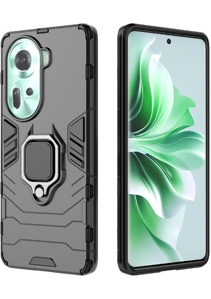 Oppo RENO11 5g Darbeye Dayanıklı Metal Halka Için Halka Araç Montaj Kickstand Durumda (Yurt Dışından)