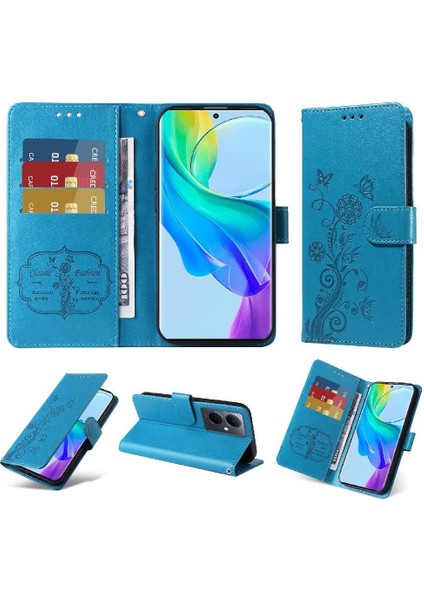 Vıvo V29 Lite Kart Yuvaları Deri Çiçek Flip Case Için Flip Case (Yurt Dışından)