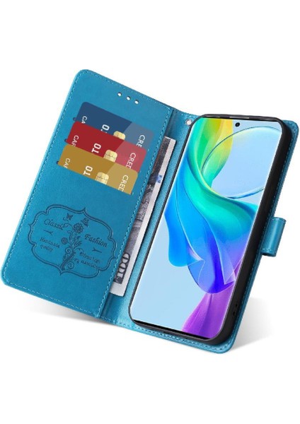 Vıvo V29 Lite Kart Yuvaları Deri Çiçek Flip Case Için Flip Case (Yurt Dışından)