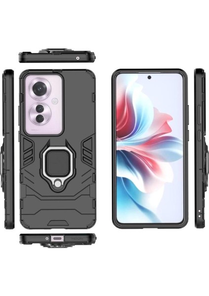 Oppo RENO11 F Askeri Sınıf Koruma Için Halka Araba Dağı Kickstand Vaka (Yurt Dışından)