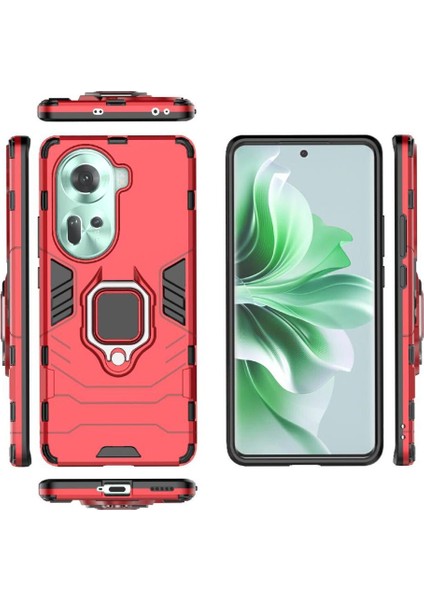 Oppo RENO11 5g Darbeye Dayanıklı Metal Halka Için Halka Araç Montaj Kickstand Durumda (Yurt Dışından)