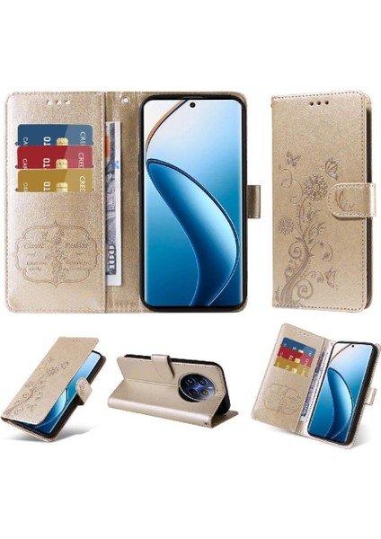 Realme 12 Pro 5g Cardyuvaları Flip Deri Çiçek Için Flip Case (Yurt Dışından)