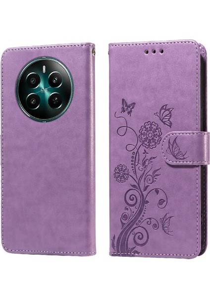 Realme 12 Artı Kart Yuvaları Deri Çiçek Flip Için Flip Case (Yurt Dışından) modelleri