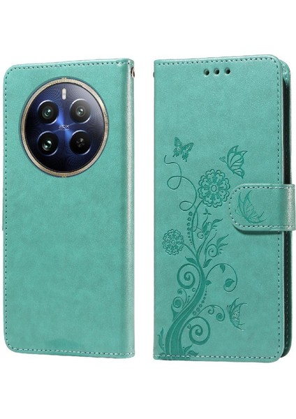 Realme 12 Pro Artı Flip Çiçek Cardyuvaları Deri Için Flip Case (Yurt Dışından)