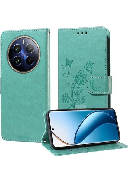 Realme 12 Pro Artı Flip Çiçek Cardyuvaları Deri Için Flip Case (Yurt Dışından)