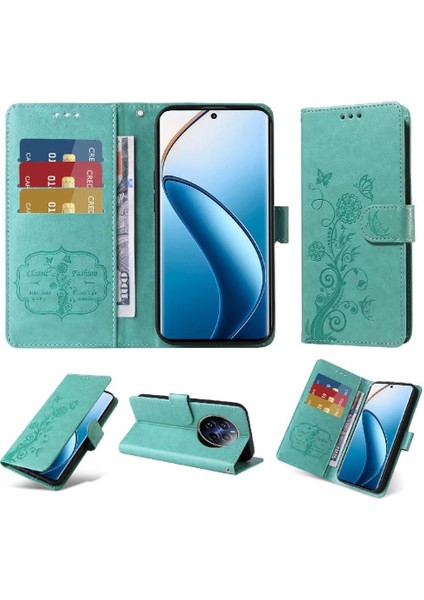 Realme 12 Pro Artı Flip Çiçek Cardyuvaları Deri Için Flip Case (Yurt Dışından)