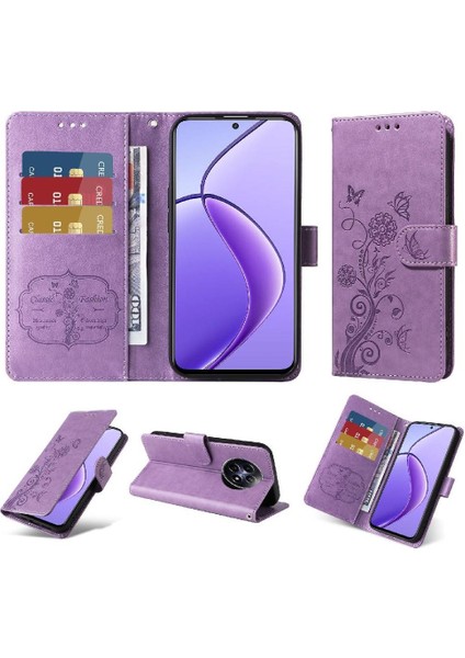 Realme 12 5g Cardyuvaları Deri Çiçek Flip Için Flip Case (Yurt Dışından)