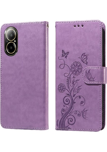 Realme 12 Lite 4g Flip Kart Yuvaları Çiçek Deri Için Flip Case (Yurt Dışından)