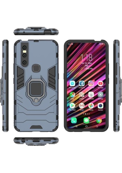 Vivo V15 Kickstand Darbeye Askeri Için Halka Araç Montaj Kickstand Durumda (Yurt Dışından)