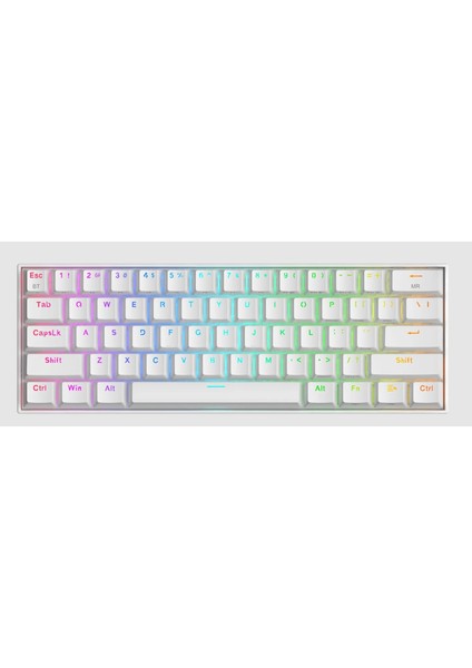 K530W-RGB-PRO Rgb Brown Swıtch Kablosuz Mekanik Q Gaming Klavye Beyaz