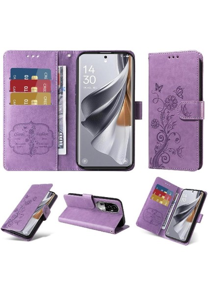 Oppo Oppo 10 Pro 5g Çiçek Deri Kart Yuvaları Flip Case Için Flip Case (Yurt Dışından)