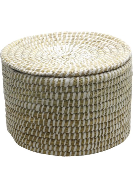 Dekoratif Dayanıklı Burgu Desenli Çok Amaçlı Hasır Sepet Büyük Boy (L) fiyatları