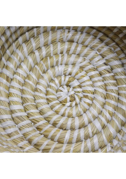 Dekoratif Dayanıklı Burgu Desenli Çok Amaçlı Hasır Sepet Büyük Boy (L) fırsatları