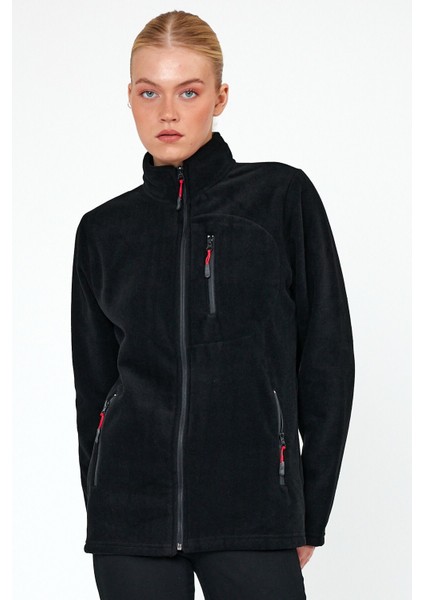 Siyah Renk Fermuarlı 3 Cepli Softshell Polar 5625 - Siyah