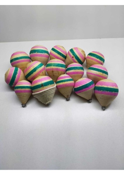 Ahşap Topaç 15 Adet 2 Metre İpi ile Birlikte