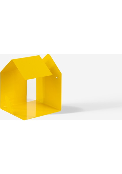 Sarı Metal Duvar Askısı - Çok Amaçlı Balkon Ve Bahçe Dekoru - Little House