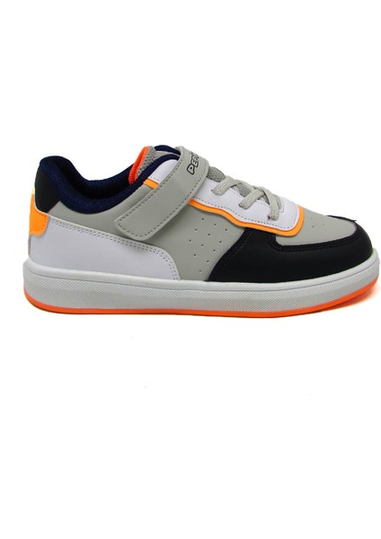 P-964 Gri / Lacivert Çocuk Tek Cırt Spor Ayakkabı