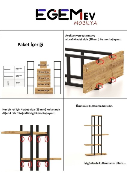 Modern Dekoratif 5 Raflı Metal Çiçeklik Saksı Standı Saksılık Modern Kahverengi Metal 110 cm