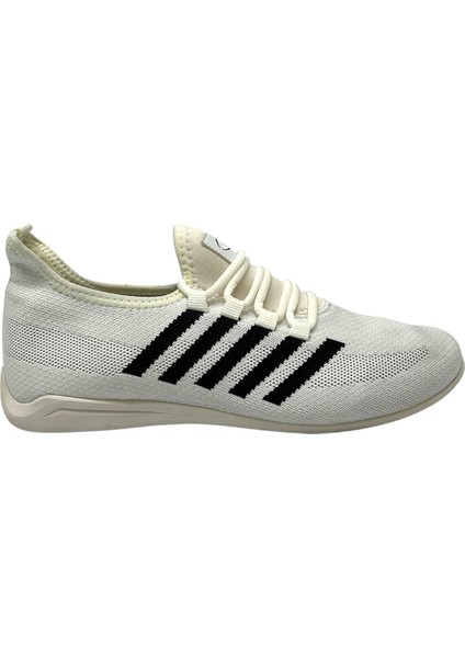 MP2356 Beyaz / Siyah Erkek Streçli Spor Ayakkabı
