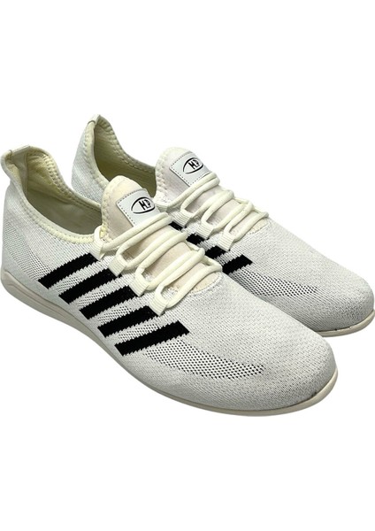 MP2356 Beyaz / Siyah Erkek Streçli Spor Ayakkabı