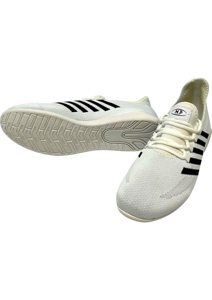 MP2356 Beyaz / Siyah Erkek Streçli Spor Ayakkabı